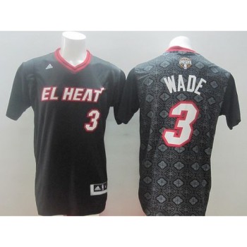 Heat #3 Dwyane Wade Black New Latin Nights Stitched NBA Jersey Heat #3 Dwyane Wade Black New Latin Nights Stitched NBA Jersey