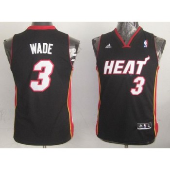 Heat #3 Dwyane Wade Black Stitched Youth NBA Jersey Heat #3 Dwyane Wade Black Stitched Youth NBA Jersey