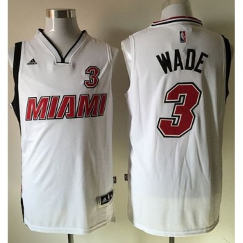 Heat #3 Dwyane Wade Stitched White NBA Jersey Heat #3 Dwyane Wade Stitched White NBA Jersey