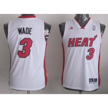 Heat #3 Dwyane Wade White Stitched Youth NBA Jersey Heat #3 Dwyane Wade White Stitched Youth NBA Jersey