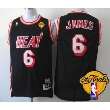 Heat #6 LeBron James Black Hardwood Classics Nights Finals Patch Stitched NBA Jersey Heat #6 LeBron James Black Hardwood Classics Nights Finals Patch Stitched NBA Jersey