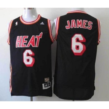Heat #6 LeBron James Black Hardwood Classics Nights Stitched NBA Jersey Heat #6 LeBron James Black Hardwood Classics Nights Stitched NBA Jersey