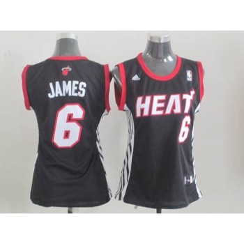 Heat #6 LeBron James Black Women's Road Stitched NBA Jersey Heat #6 LeBron James Black Women's Road Stitched NBA Jersey