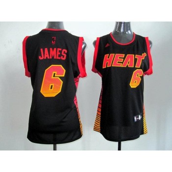 Heat #6 LeBron James Black Women's Vibe Stitched NBA Jersey Heat #6 LeBron James Black Women's Vibe Stitched NBA Jersey