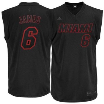 Heat #6 LeBron James Black on Black Stitched NBA Jersey Heat #6 LeBron James Black on Black Stitched NBA Jersey