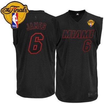 Heat #6 LeBron James Black on Black With Finals Patch Stitched NBA Jersey Heat #6 LeBron James Black on Black With Finals Patch Stitched NBA Jersey