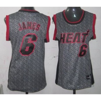 Heat #6 LeBron James Grey Women's Static Fashion Stitched NBA Jersey Heat #6 LeBron James Grey Women's Static Fashion Stitched NBA Jersey