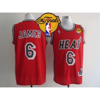 Heat #6 LeBron James Red Hardwood Classics Nights Finals Patch Stitched NBA Jersey Heat #6 LeBron James Red Hardwood Classics Nights Finals Patch Stitched NBA Jersey