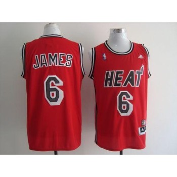 Heat #6 LeBron James Red Hardwood Classics Nights Stitched NBA Jersey Heat #6 LeBron James Red Hardwood Classics Nights Stitched NBA Jersey