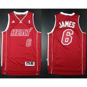 Heat #6 LeBron James Red Pride Swingman Stitched NBA Jersey Heat #6 LeBron James Red Pride Swingman Stitched NBA Jersey