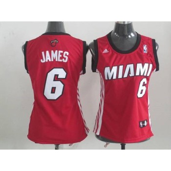 Heat #6 LeBron James Red Women's Alternate Stitched NBA Jersey Heat #6 LeBron James Red Women's Alternate Stitched NBA Jersey