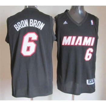 Heat #6 LeBron James Stitched Black Bron Bron Fashion NBA Jersey Heat #6 LeBron James Stitched Black Bron Bron Fashion NBA Jersey