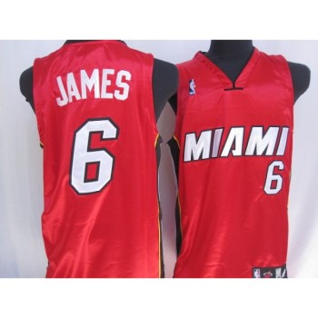 Heat #6 LeBron James Stitched Red NBA Jersey Heat #6 LeBron James Stitched Red NBA Jersey