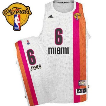 Heat #6 LeBron James White ABA Hardwood Classic With Finals Patch Stitched NBA Jersey Heat #6 LeBron James White ABA Hardwood Classic With Finals Patch Stitched NBA Jersey