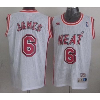 Heat #6 LeBron James White Swingman Throwback Stitched NBA Jersey Heat #6 LeBron James White Swingman Throwback Stitched NBA Jersey