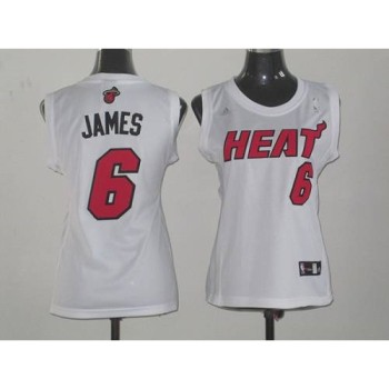 Heat #6 LeBron James White Women Fashion Stitched NBA Jersey Heat #6 LeBron James White Women Fashion Stitched NBA Jersey