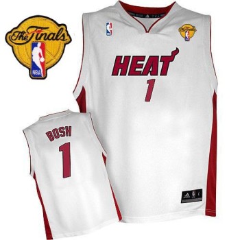 Heat Finals Patch #1 Chris Bosh White Stitched NBA Jersey Heat Finals Patch #1 Chris Bosh White Stitched NBA Jersey
