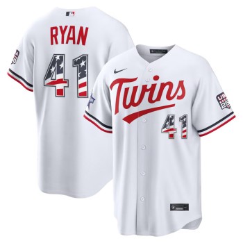 Men's Minnesota Twins #41 Joe Ryan Nike White 2026 All-Star Edition Stars & Stripes Stadium Jersey