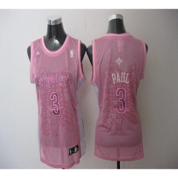 Hornets #3 Chris Paul Pink Women Fashion Stitched NBA Jersey Hornets #3 Chris Paul Pink Women Fashion Stitched NBA Jersey