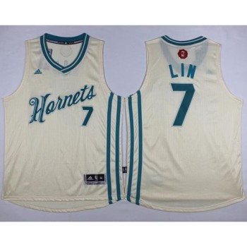 Hornets #7 Jeremy Lin Cream 2015-2016 Christmas Day Stitched NBA Jersey Hornets #7 Jeremy Lin Cream 2015-2016 Christmas Day Stitched NBA Jersey