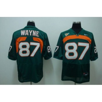 Hurricanes #87 Reggie Wayne Green Stitched NCAA Jersey