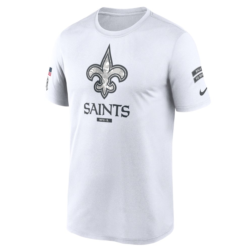 Men's New Orleans Saints White 2024 Salute To Service Legend Performance T-Shirt Men's New Orleans Saints White 2024 Salute To Service Legend Performance T-Shirt