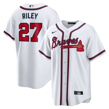 Men's Atlanta Braves #27 Austin Riley White Home Replica Player Jersey Men's Atlanta Braves #27 Austin Riley White Home Replica Player Jersey