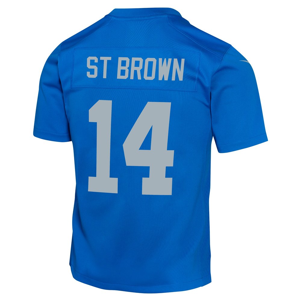 Youth Detroit Lions #14 Amon-Ra St. Brown Blue Alternate Game Jersey Youth Detroit Lions #14 Amon-Ra St. Brown Blue Alternate Game Jersey