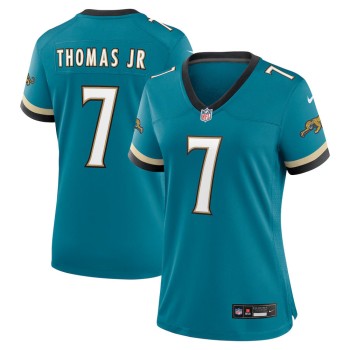 Women's Jacksonville Jaguars #7 Brian Thomas Jr. Nike Teal Prowler Throwback Game Jersey Women's Jacksonville Jaguars #7 Brian Thomas Jr. Nike Teal Prowler Throwback Game Jersey
