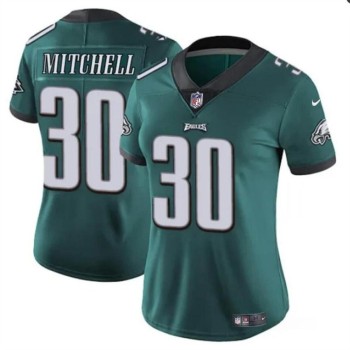 Women's Philadelphia Eagles #30 Quinyon Mitchell Green 2024 Draft Vapor Untouchable Limited Stitched Football Jersey(Run Small) Women's Philadelphia Eagles #30 Quinyon Mitchell Green 2024 Draft Vapor Untouchable Limited Stitched Football Jersey(Run Small)