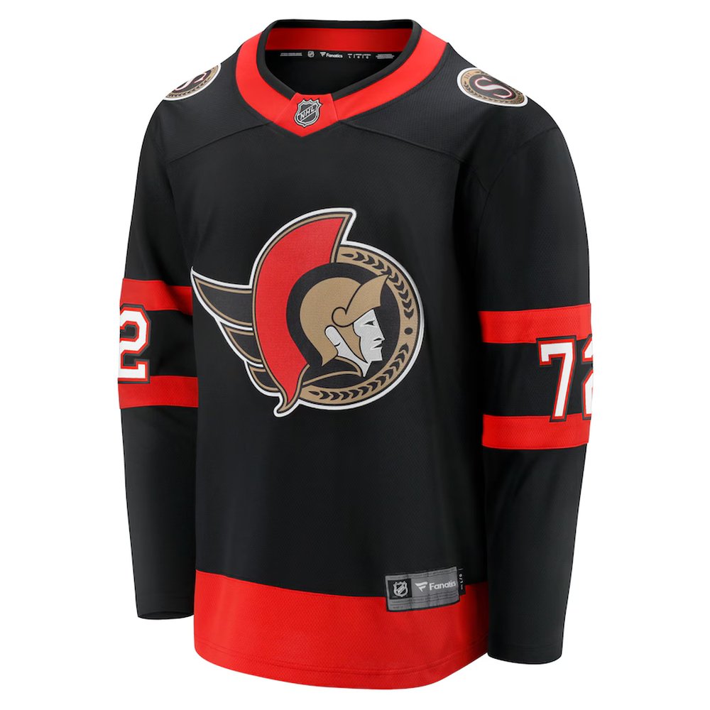 Men's Ottawa Senators #72 Thomas Chabot Black Home Breakaway Jersey