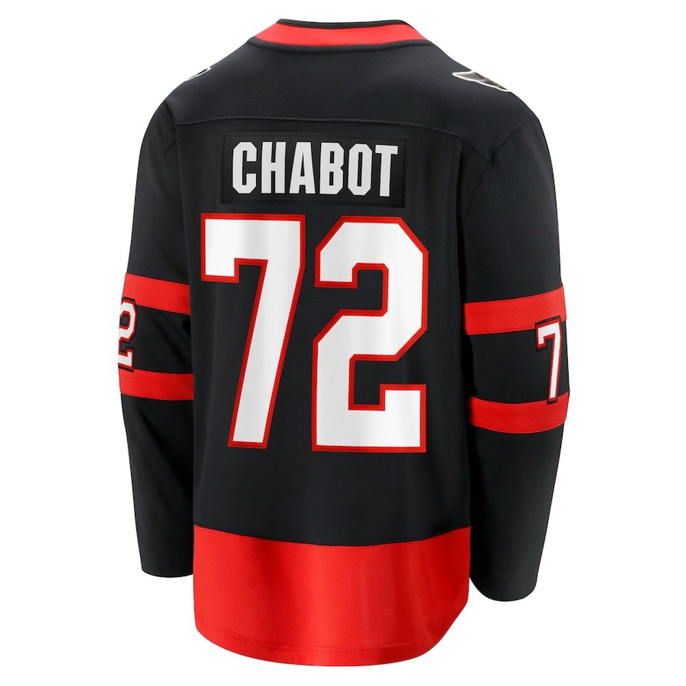 Men's Ottawa Senators #72 Thomas Chabot Black Home Breakaway Jersey