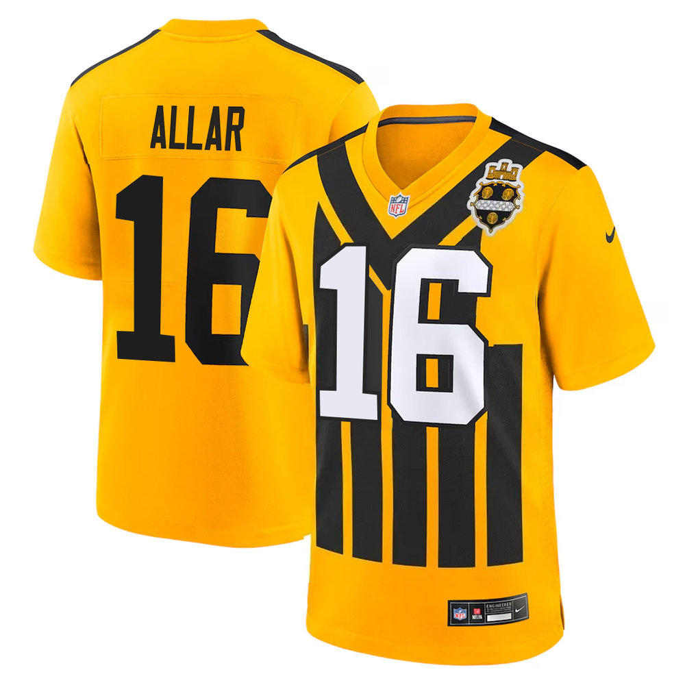 Men's Pittsburgh Steelers #16 Drew Allar Gold 2026 NFL Draft Game Jersey