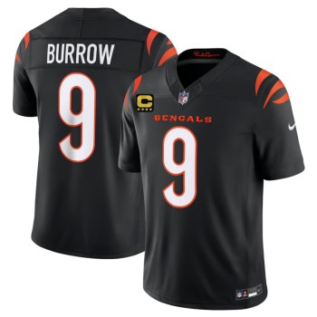 Men's Cincinnati Bengals #9 Joe Burrow Black 2026 4-Star C Patch Vapor F.U.S.E. Untouchable Limited Jersey Men's Cincinnati Bengals #9 Joe Burrow Black 2026 4-Star C Patch Vapor F.U.S.E. Untouchable Limited Jersey