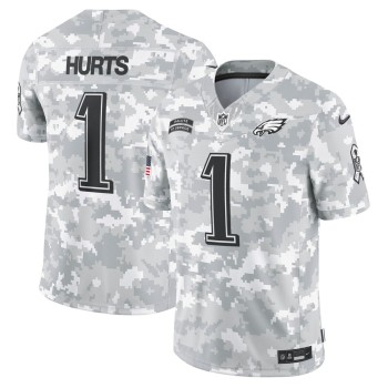Men's Philadelphia Eagles #1 Jalen Hurts Arctic Camo 2024 Salute to Service Limited Jersey Men's Philadelphia Eagles #1 Jalen Hurts Arctic Camo 2024 Salute to Service Limited Jersey