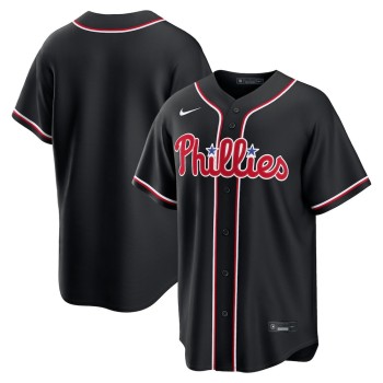Men's Philadelphia Phillies Fashion Replica Black Out Jersey
