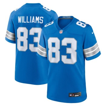 Men's Detroit Lions Isaiah Williams  Blue Game Jersey Men's Detroit Lions Isaiah Williams  Blue Game Jersey