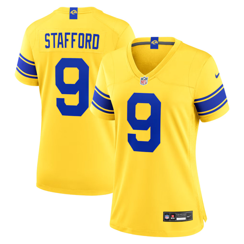Women's Los Angeles Rams #9 Matthew Stafford Nike Classic Sol Game Jersey