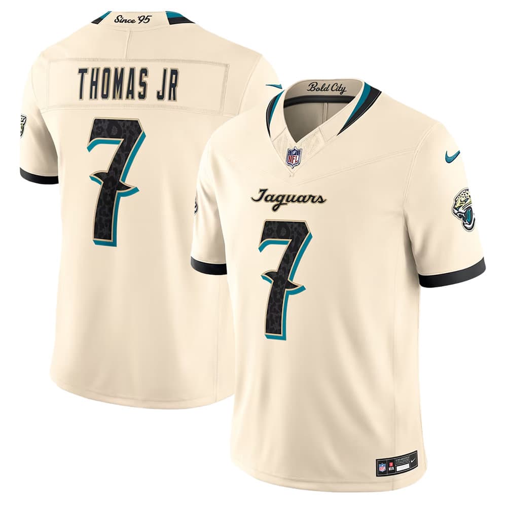 Youth Jacksonville Jaguars #7 Brian Thomas Jr Cream 2026 Rivalries Collection Vapor F.U.S.E. Limited Jersey