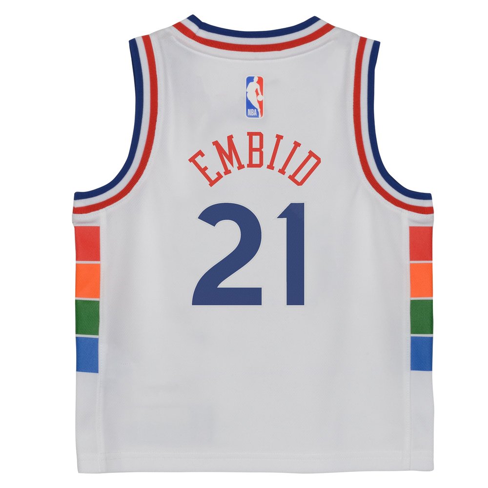 Toddler Philadelphia 76ers Joel Embiid White 2024/25 Swingman Player Jersey - City Edition Toddler Philadelphia 76ers Joel Embiid White 2024/25 Swingman Player Jersey - City Edition
