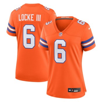 Women's Denver Broncos P.J. Locke III Orange Mile High Collection 1977 Throwback Player Game Jersey Women's Denver Broncos P.J. Locke III Orange Mile High Collection 1977 Throwback Player Game Jersey