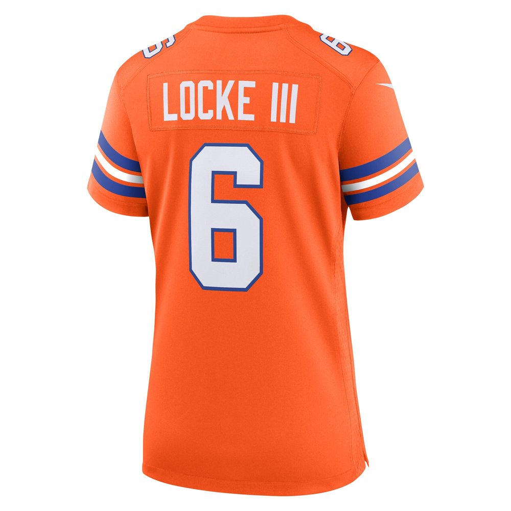 Women's Denver Broncos P.J. Locke III Orange Mile High Collection 1977 Throwback Player Game Jersey Women's Denver Broncos P.J. Locke III Orange Mile High Collection 1977 Throwback Player Game Jersey