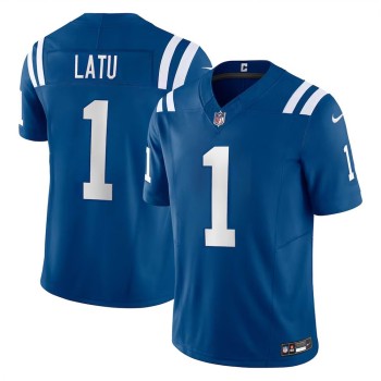 Men's Indianapolis Colts Laiatu Latu Royal 2024 NFL Draft First Round Pick Player F.U.S.E. Vapor Untouchable Limited Stitched Football Jersey Men's Indianapolis Colts Laiatu Latu Royal 2024 NFL Draft First Round Pick Player F.U.S.E. Vapor Untouchable Limited Stitched Football Jersey