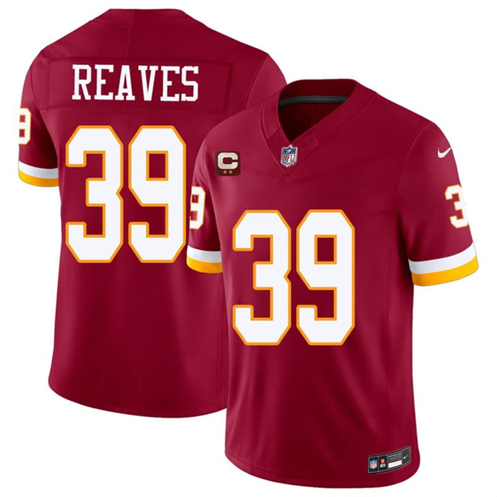 Men's Washington Commanders #39 Jeremy Reaves Burgundy 2026 With 2-Star C Patch Vapor F.U.S.E. Limited Jersey