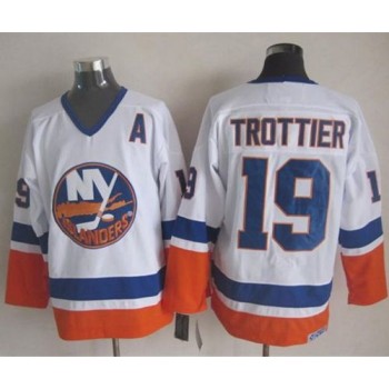 Islanders #19 Bryan Trottier White CCM Throwback Stitched NHL Jersey Islanders #19 Bryan Trottier White CCM Throwback Stitched NHL Jersey