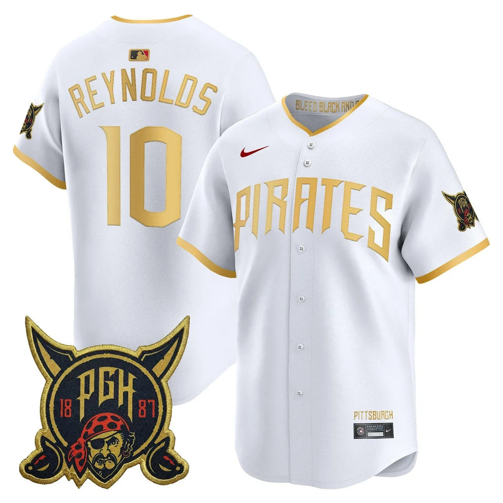 Men's Pittsburgh Pirates #10 Bryan Reynolds White 2026 City Connect Jersey Men's Pittsburgh Pirates #10 Bryan Reynolds White 2026 City Connect Jersey