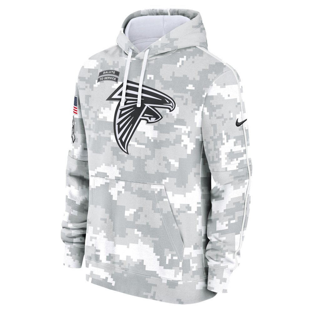 Men's Atlanta Falcons Arctic Camo 2024 Salute to Service Club Fleece Pullover Hoodie