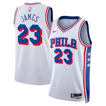 Men's Philadelphia 76ers #23 LeBron James Nike White Swingman Association Edition Jersey