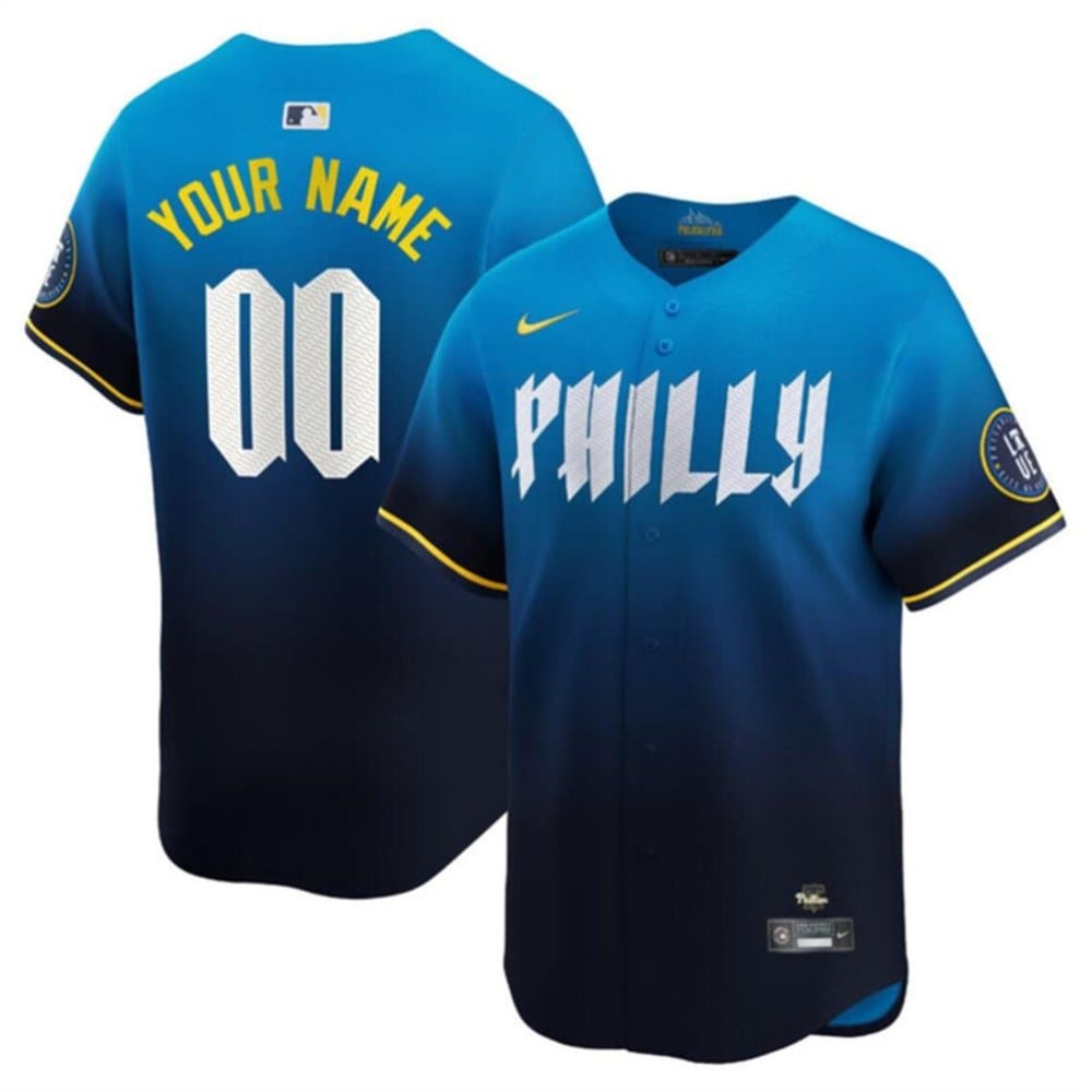Youth Philadelphia Phillies Blue 2024 City Connect Limited Custom Jersey