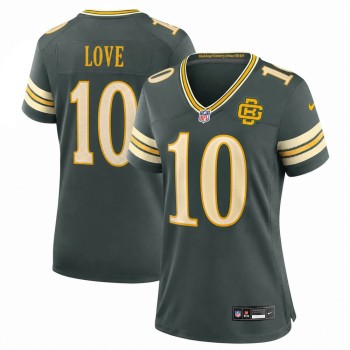 Women's Green Bay Packers #10 Jordan Love Green 2026 Rivalries Collection Game Jersey